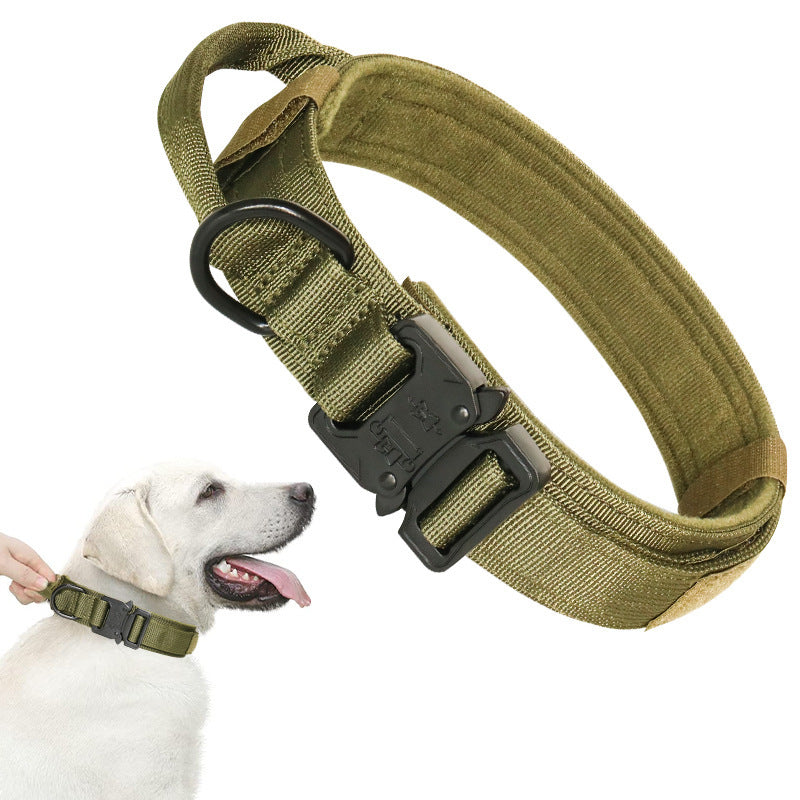 Tactical Dog Collar, Premium Nylon Adjustable Dog Collars with Handle Heavy Duty Metal Reinforce Buckle