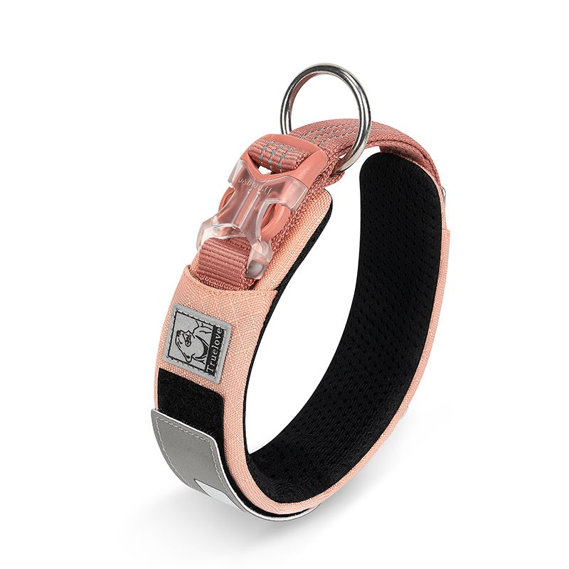 Premium Widened Shock Absorbing Dog Collar, Soft Breathable Adjustable Reflective Dog Collar