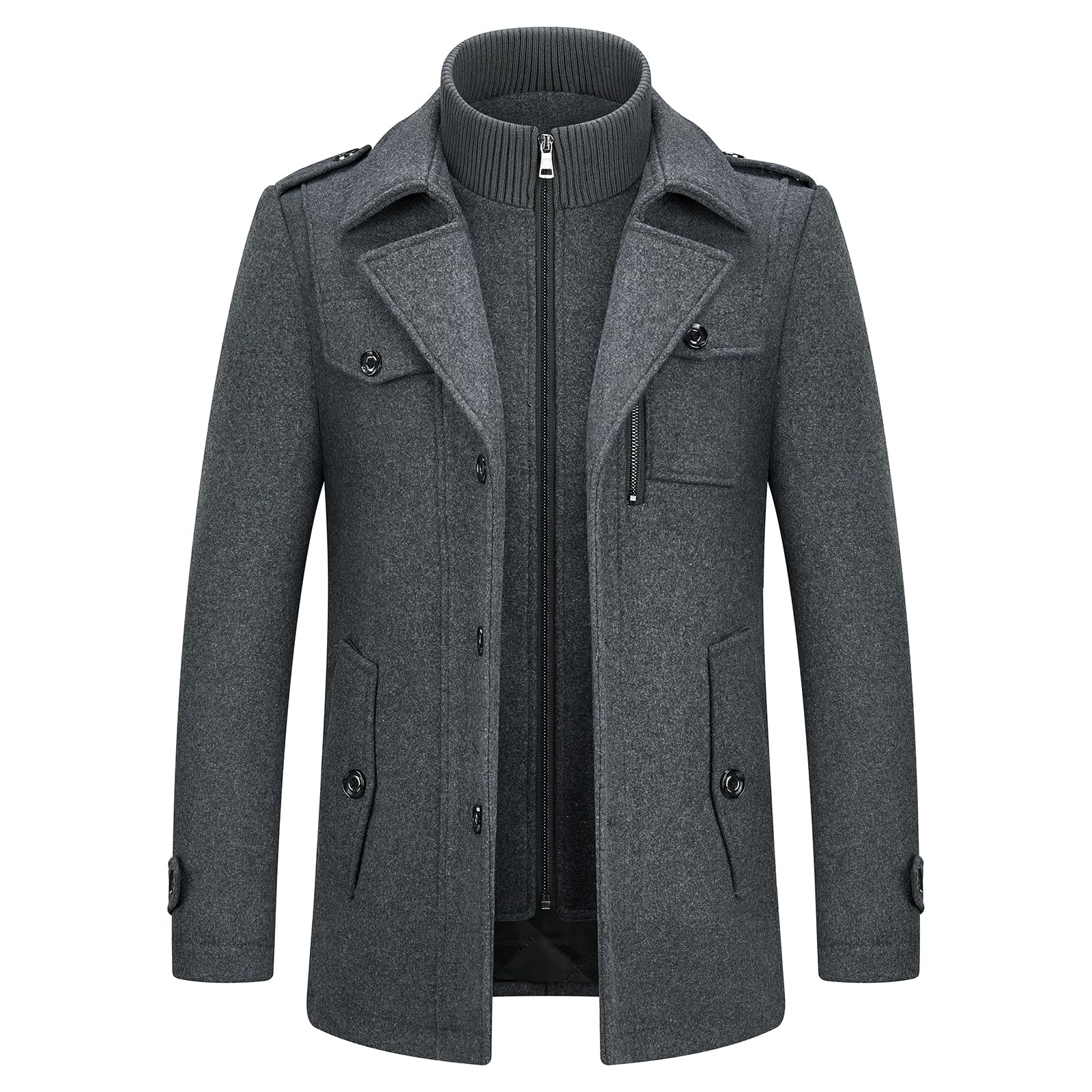 Men's British Thick Double-Layer Wool Blend Coat