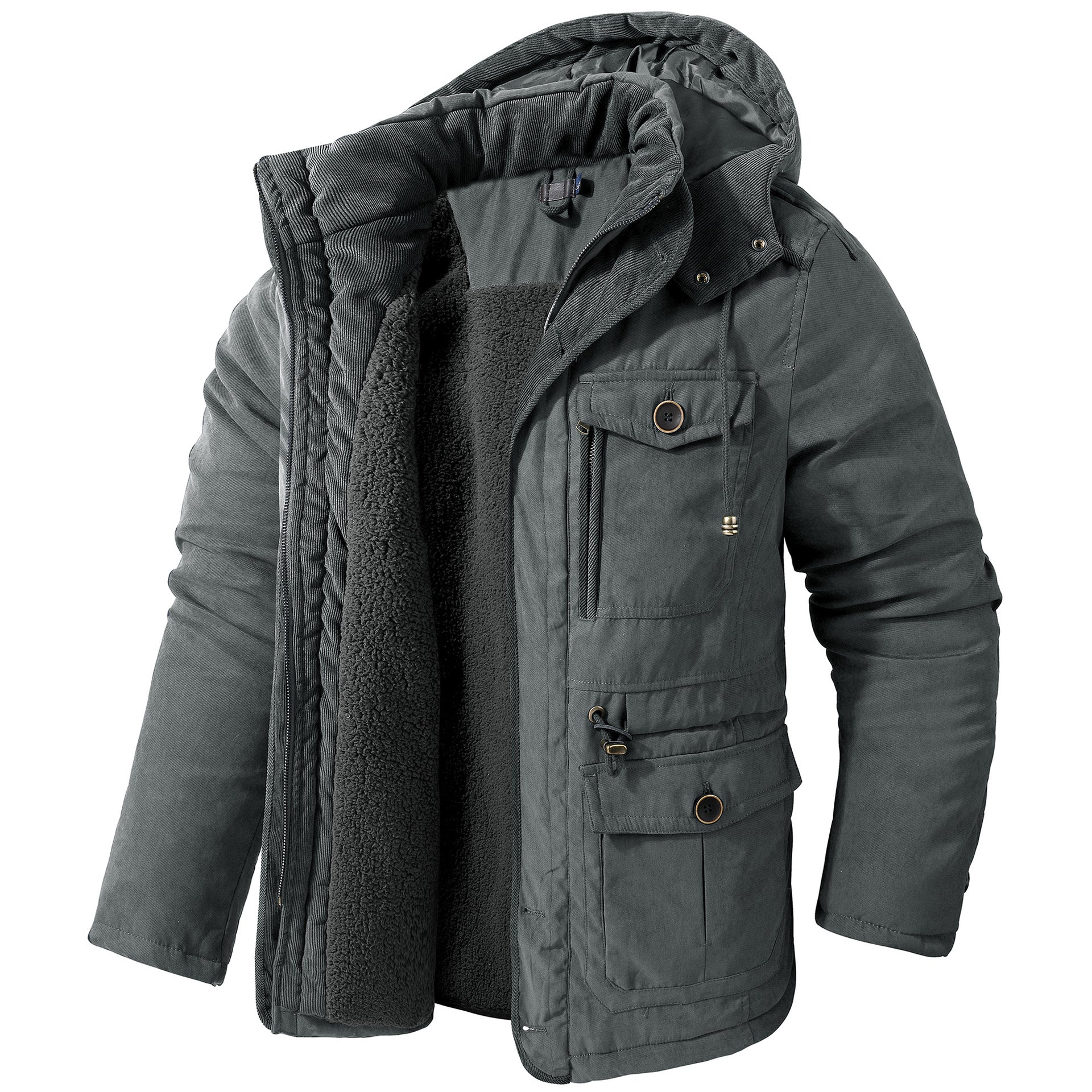 Men's Winter Thick Windproof Sherpa Lined Jacket