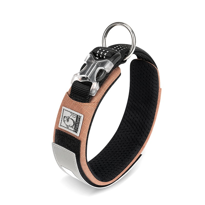 Premium Widened Shock Absorbing Dog Collar, Soft Breathable Adjustable Reflective Dog Collar