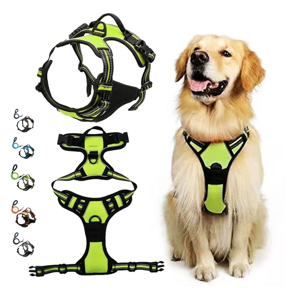 Comfortable Dog Harness and Leash Set for Walking Escape Proof with Reflective Strips