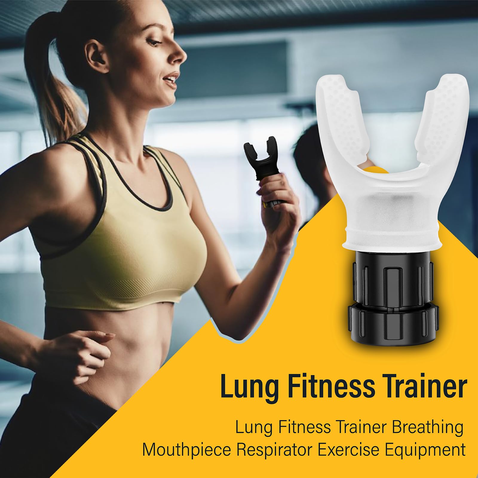 Portable Respiratory Muscle Trainer, Exercise Trainer with Resistance Adjustable