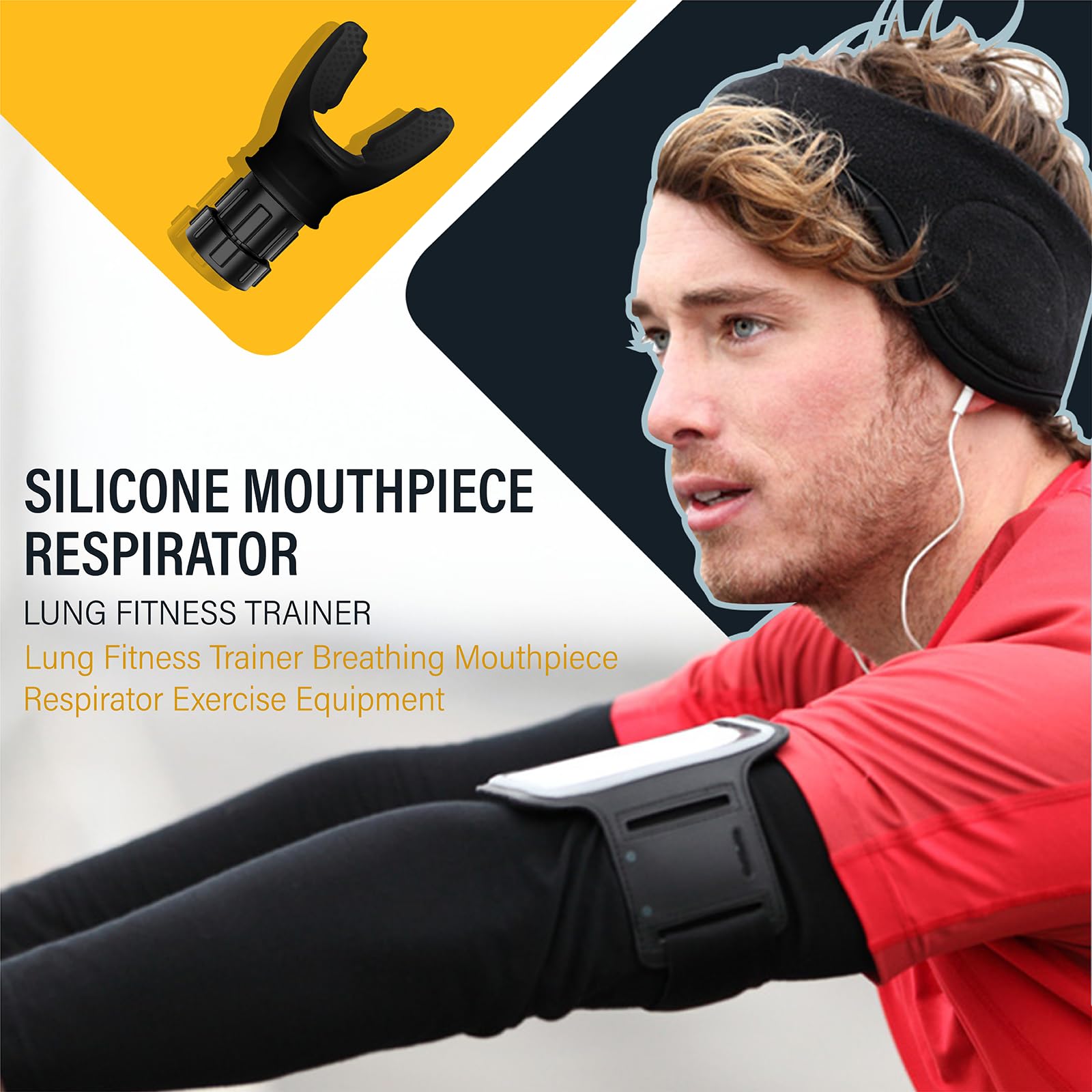 Portable Respiratory Muscle Trainer, Exercise Trainer with Resistance Adjustable