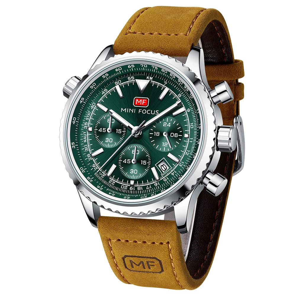 MF Men Watch, Chronograph Waterproof Sport Analog Quartz Watches