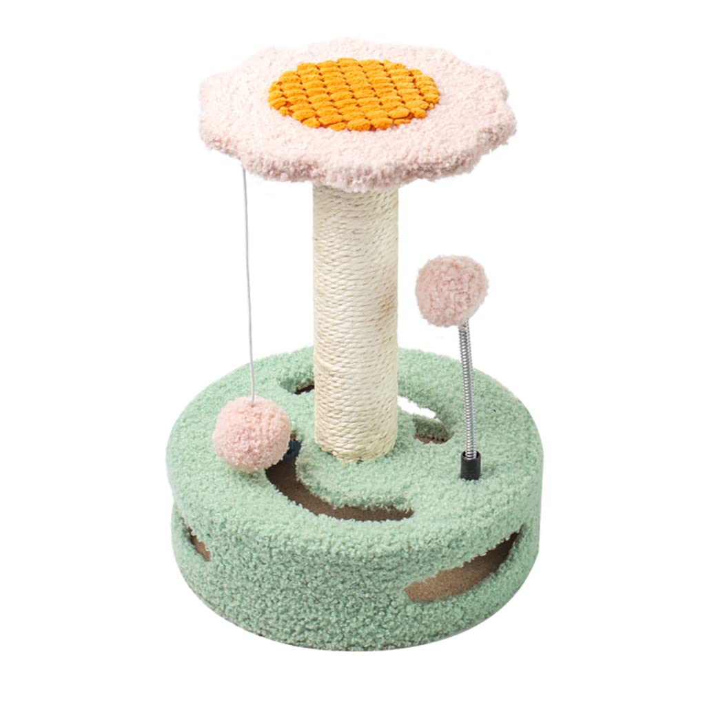 Multifunctional Cute Cat Scratching Post with Natural Sisal cat Tree Cute Flower