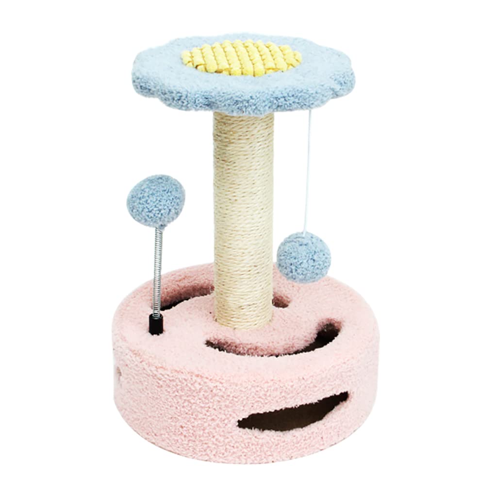 Multifunctional Cute Cat Scratching Post with Natural Sisal cat Tree Cute Flower