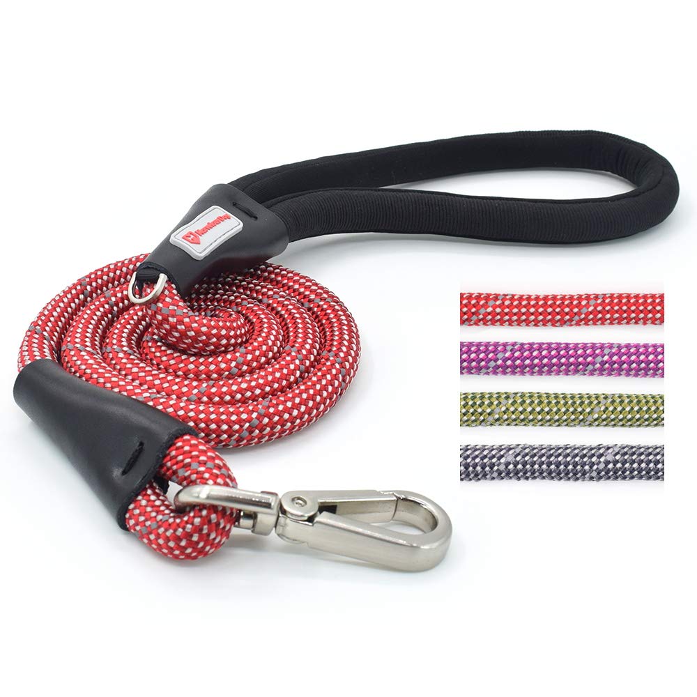 Reflective Nylon Training Dog Leash, 4 Feet Heavy Duty Rope Leash