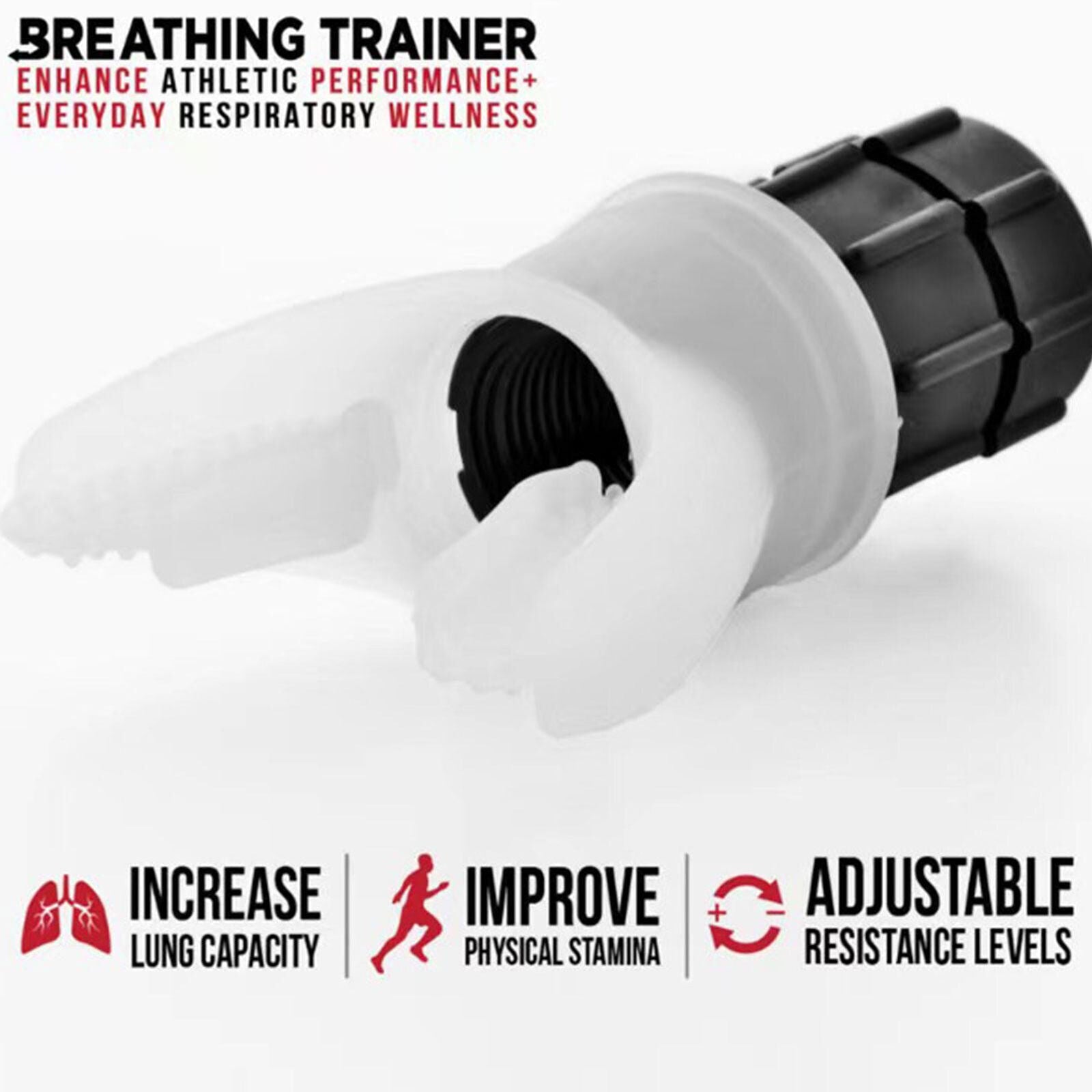 Portable Respiratory Muscle Trainer, Exercise Trainer with Resistance Adjustable