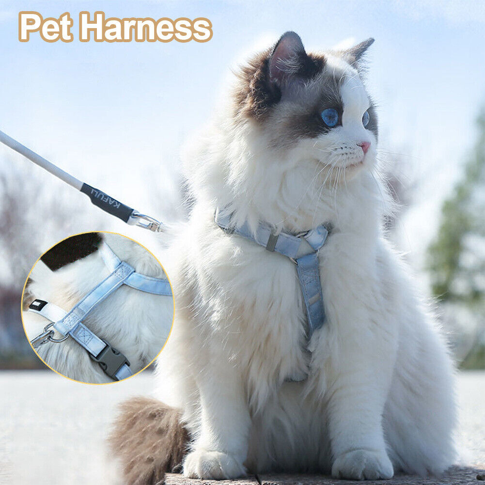 Adjustable Cat Harness Leash Set Adjustable Nylon Pet Cat Collar