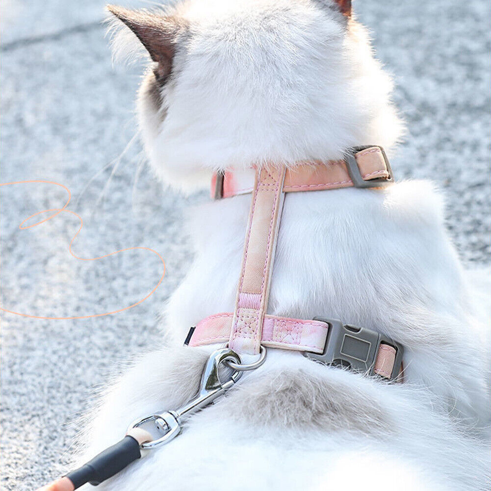 Adjustable Cat Harness Leash Set Adjustable Nylon Pet Cat Collar