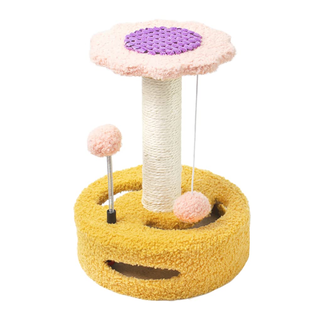 Multifunctional Cute Cat Scratching Post with Natural Sisal cat Tree Cute Flower