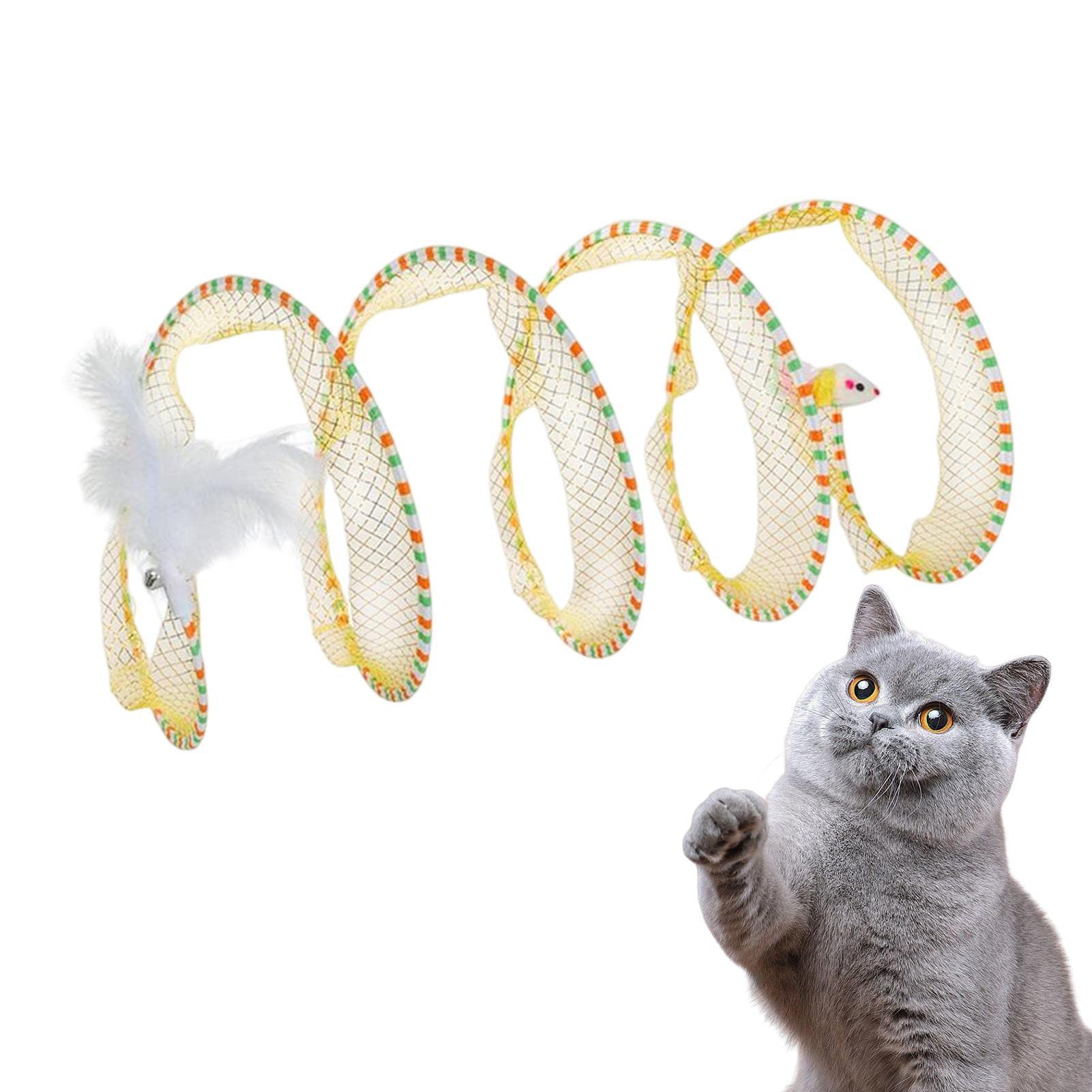 Folded Cat Tunnel,S Shaped Cat Tunnel Spring Toy