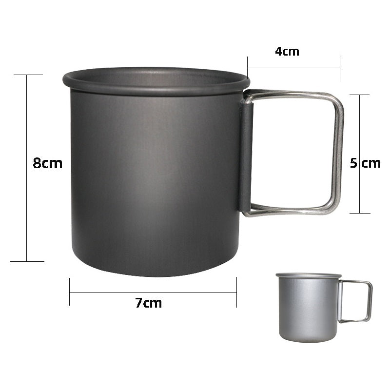 300ml Aluminum Camping Cup & Mug with Folding Handle, Outdoors Camping Campfire Cup for Hiking Backpacking Hunting Fishing