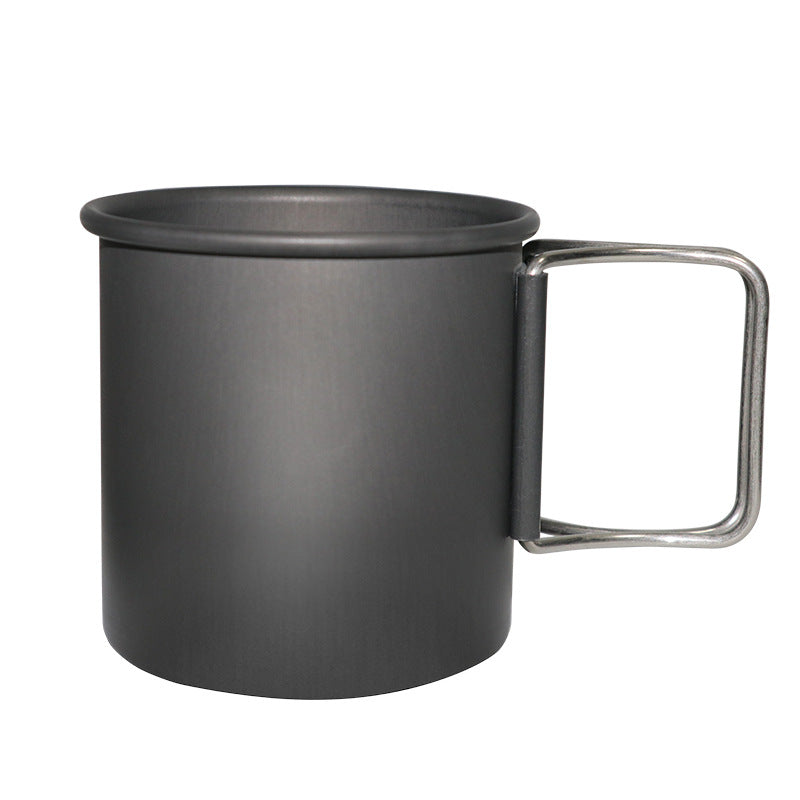 300ml Aluminum Camping Cup & Mug with Folding Handle, Outdoors Camping Campfire Cup for Hiking Backpacking Hunting Fishing