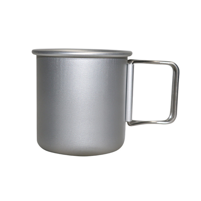 300ml Aluminum Camping Cup & Mug with Folding Handle, Outdoors Camping Campfire Cup for Hiking Backpacking Hunting Fishing