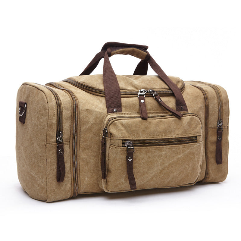 Duffle Bag for Travel, Large Canvas Duffel Bag for Travelling Overnight Weekender Bag Carry On Bag for Men Women