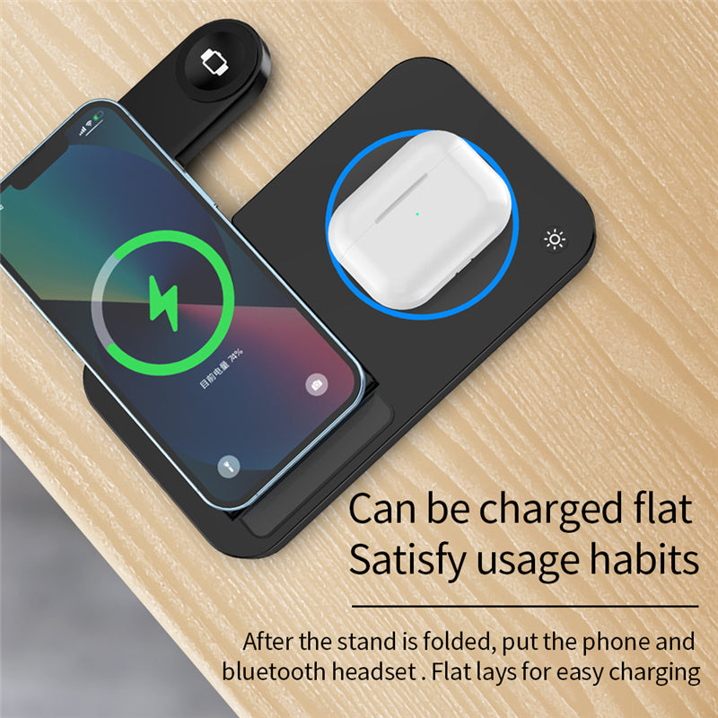 4 in 1 Foldable Wireless Charging Station For iPhone Apple Watch Airpods