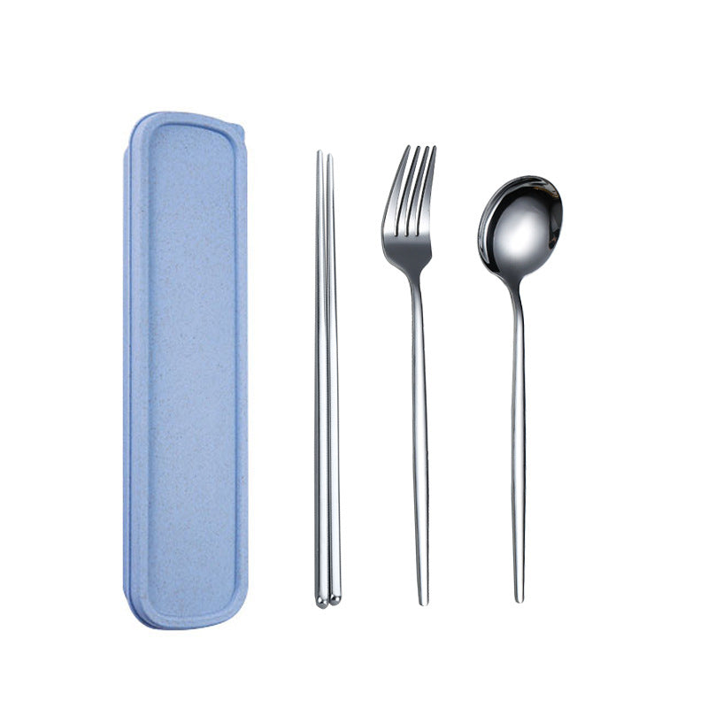 Travel Utensils, 18/8 Stainless Steel 3pcs Cutlery Set Portable Camp Reusable Flatware Silverware, Include Fork Spoon Chopsticks with Case