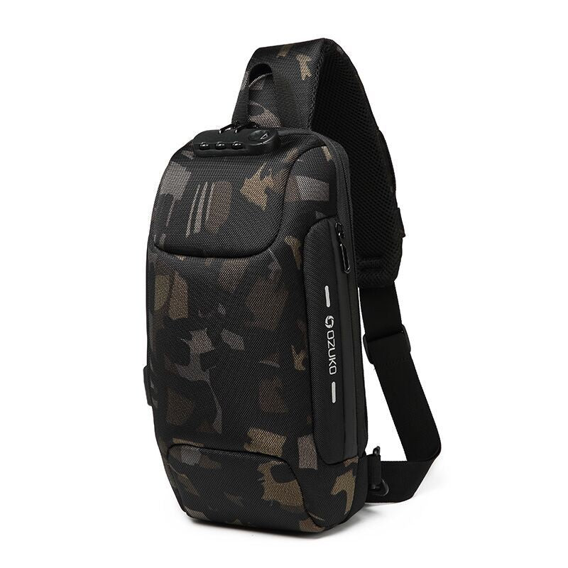 Sling Backpack USB Anti-Theft Men'S Chest Bag Casual Shoulder Bag