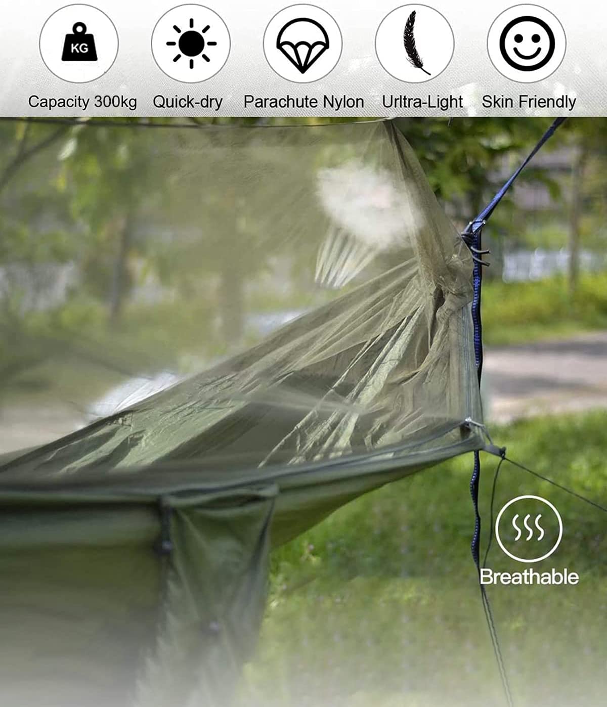 Camping Hammock with Mosquito Net Uplayteck Portable Double / Single Travel Hammock Insect Netting 210D Nylon Hammock Swing