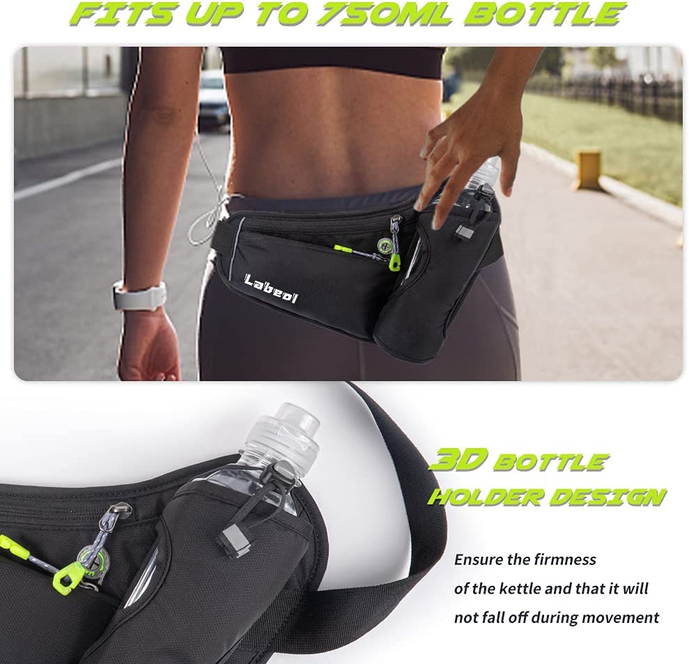 Adjustable Fanny Pack with Bottle Holder Compatible for Phone Outdoor Running Belt