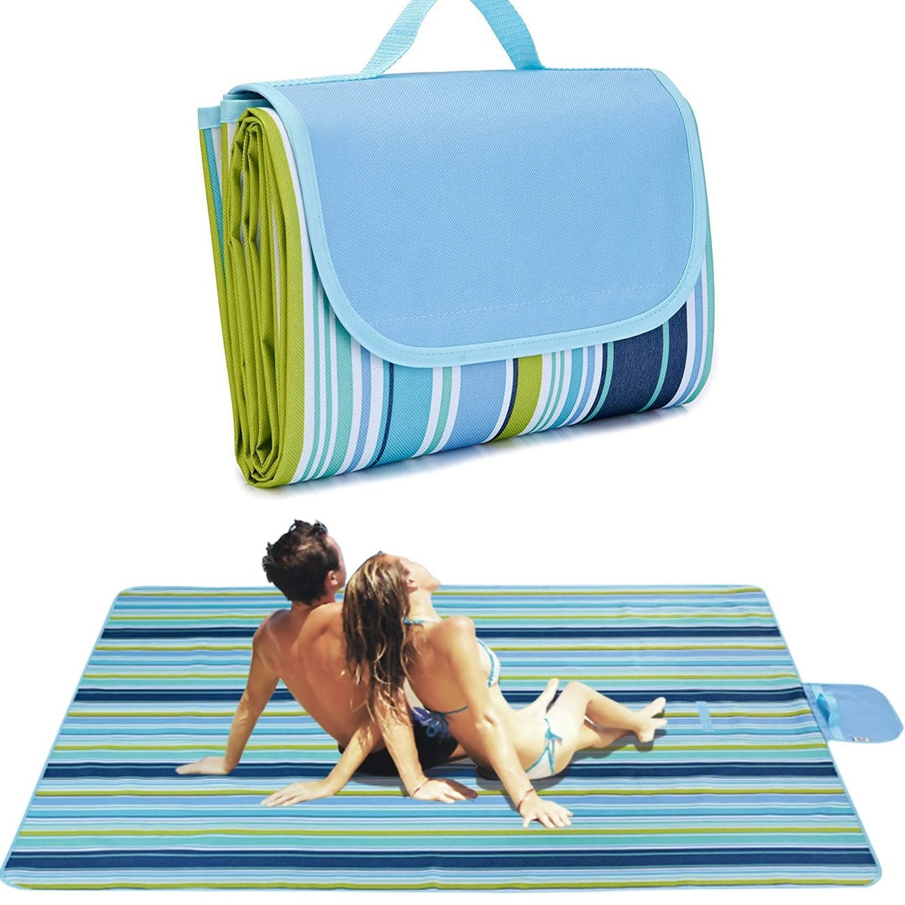 Outdoor & Picnic Blanket Extra Large Sand Proof and Waterproof Portable Beach Mat for Camping Hiking Festivals