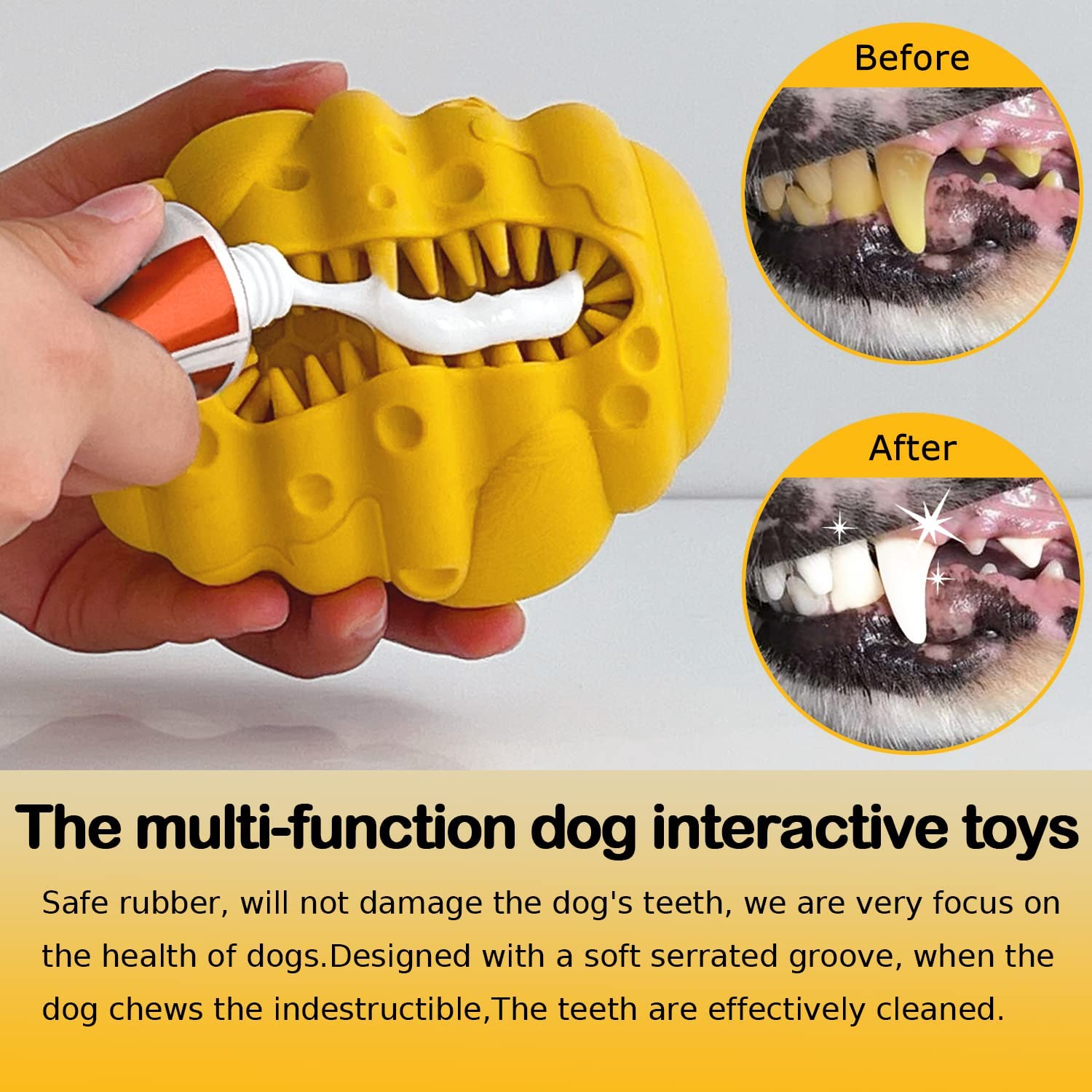 Dog Chew Toys for Aggressive Chewers Large Medium Breeds Dog Puzzle Toys Interactive Treat Dispensing Slow Feeder