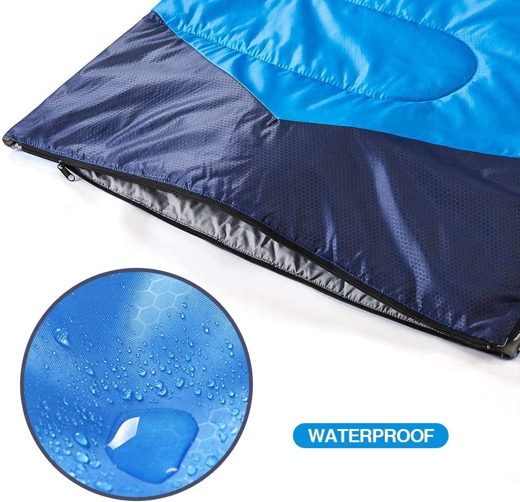 Camping Sleeping Bag - 3 Season Warm & Cool Weather - Summer Spring Fall Lightweight Waterproof for Adults Kids