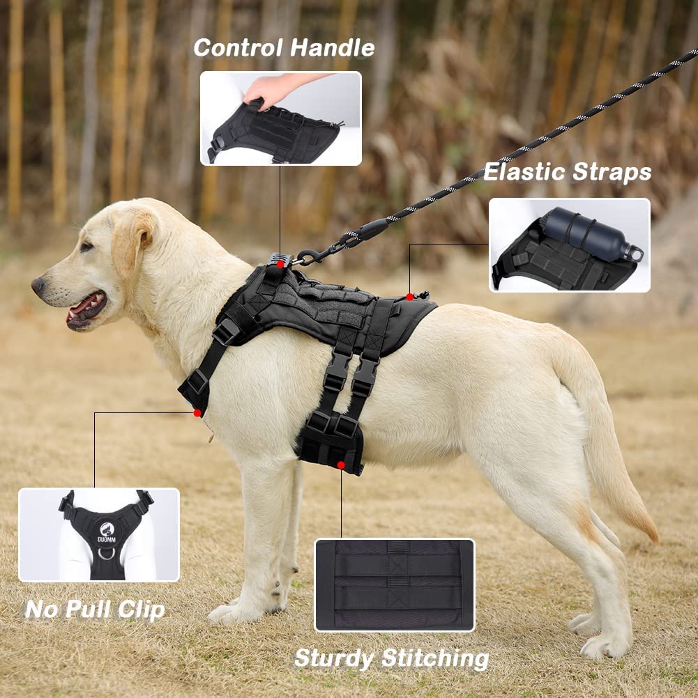 Tactical Dog Harness for Medium Large Dogs No Pull, Military Dog Harness with Handle