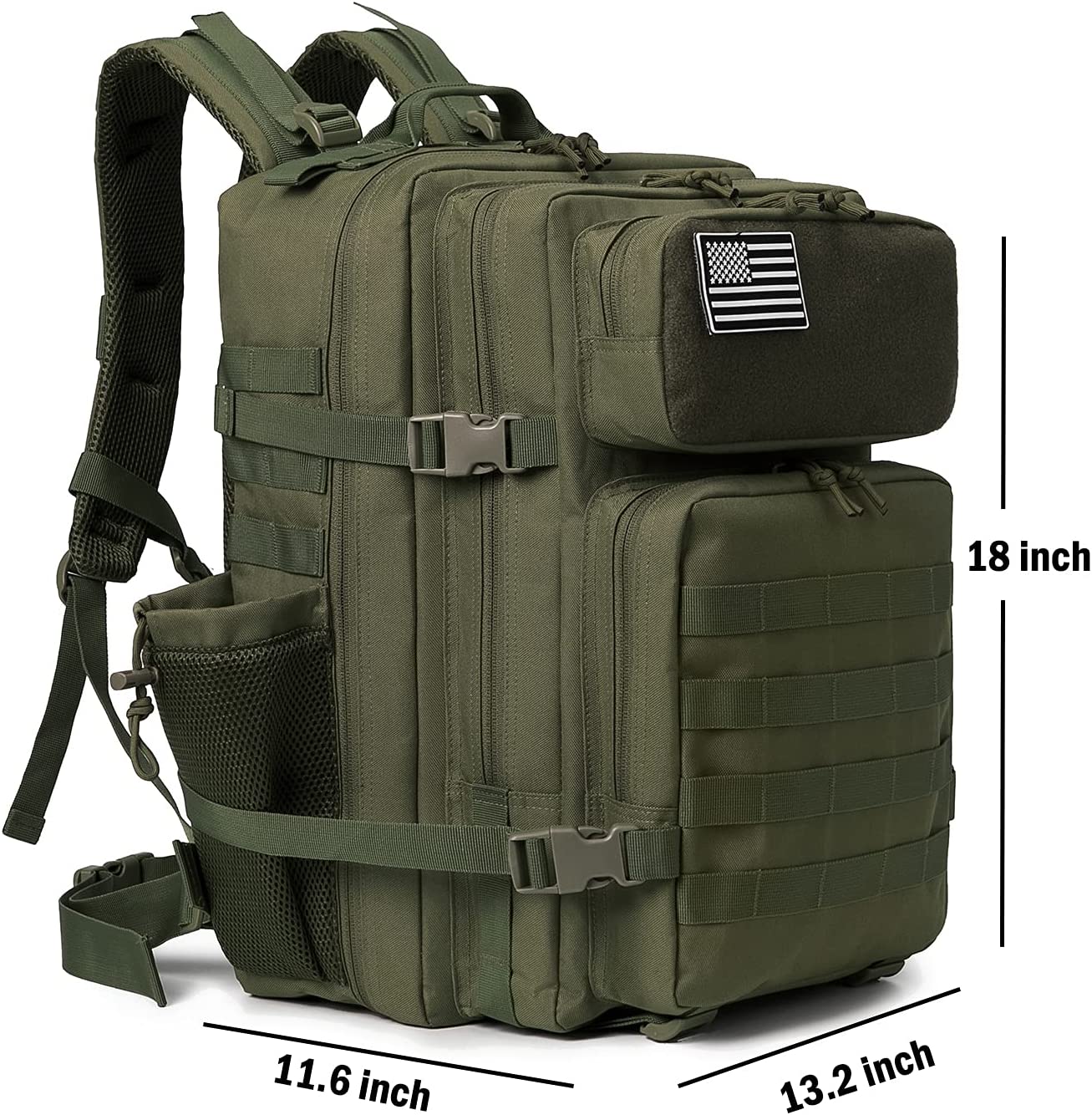 Military Tactical Backpacks For Men Molle Daypack 45L Large 3 Day Bug Out Bag Hiking Rucksack With Bottle Holder