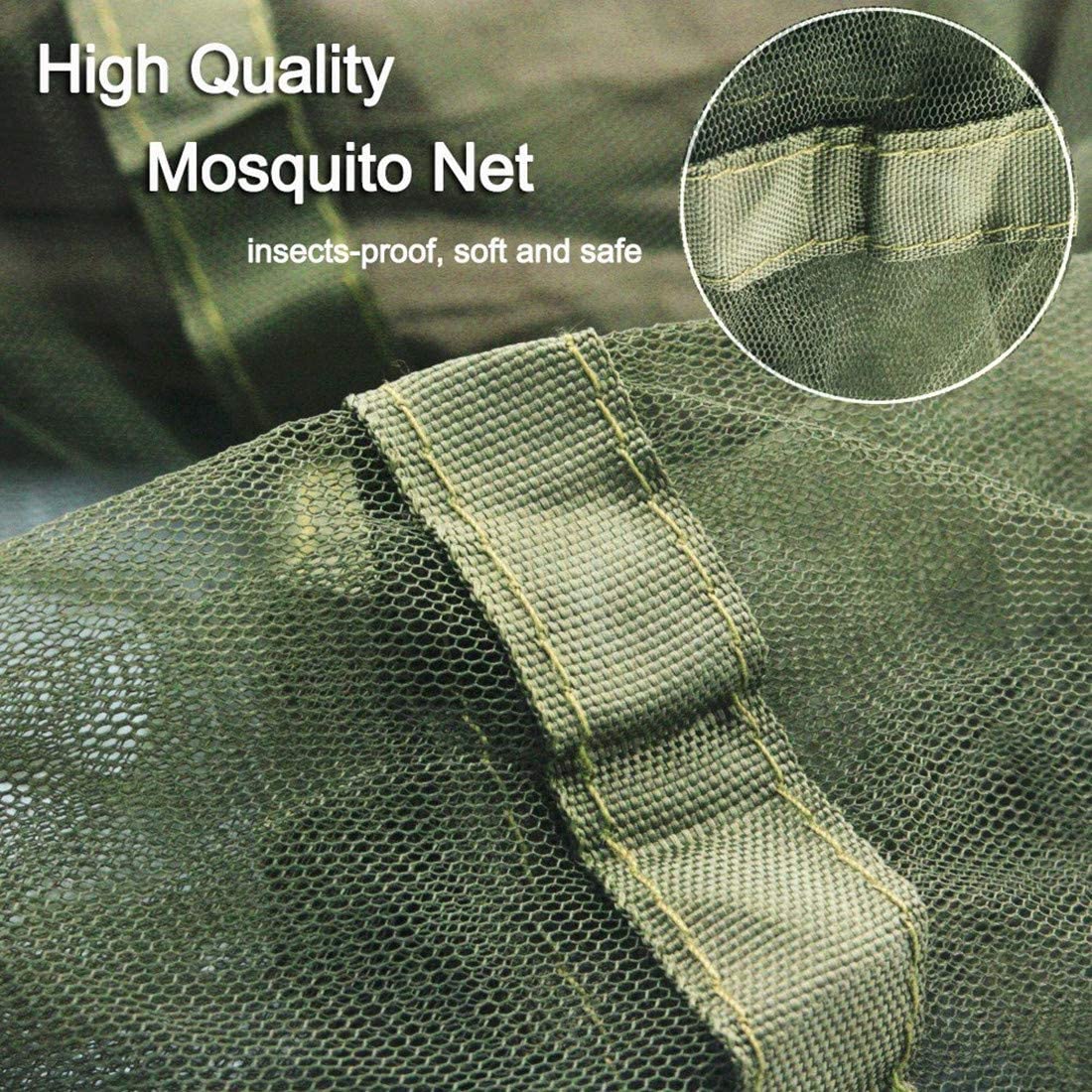 Camping Hammocks with Mosquito/Bug Net, Single &Double Hammock Lightweight Portable Parachute Nylon 1/2 Person Hammock