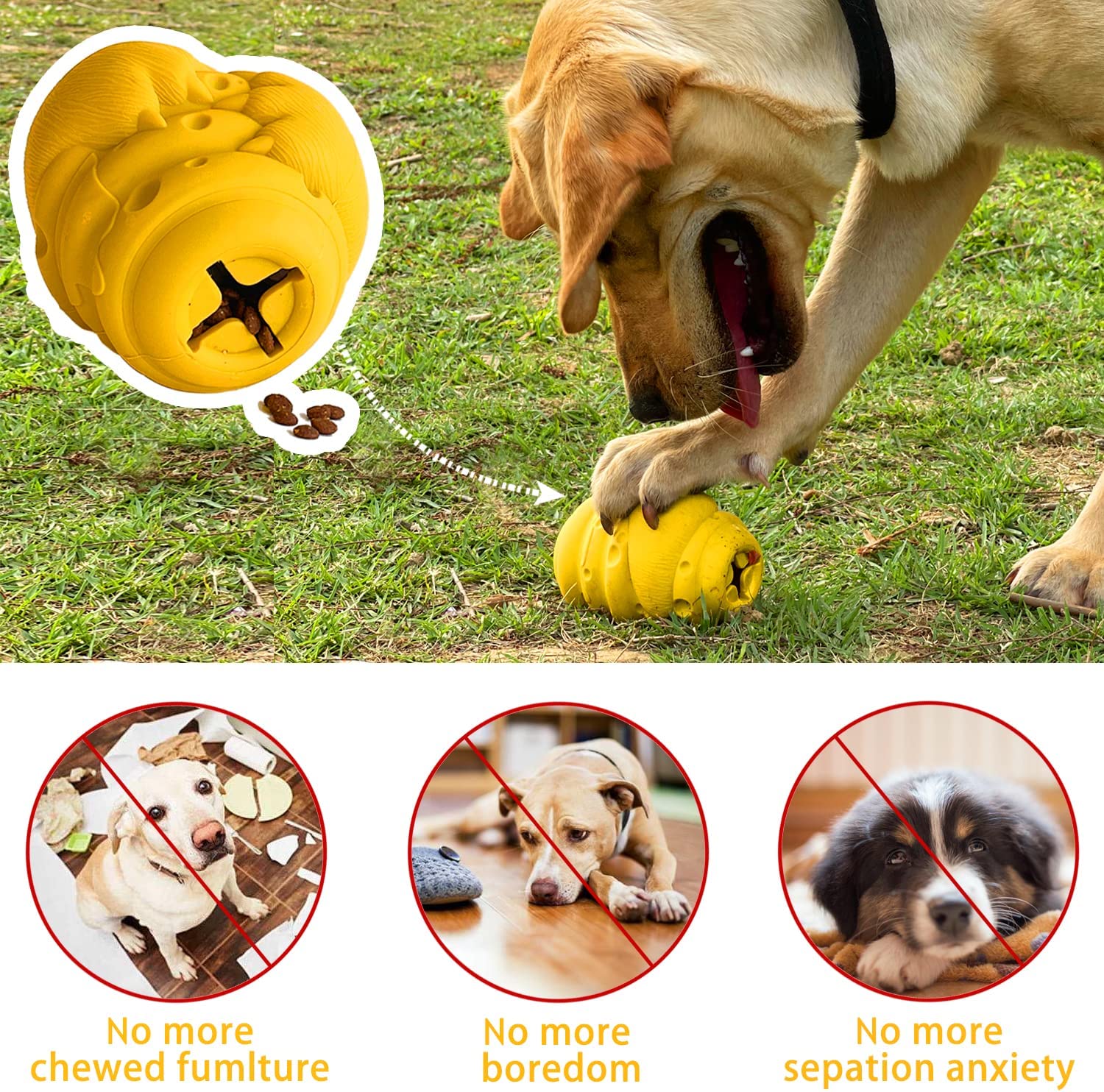 Dog Chew Toys for Aggressive Chewers Large Medium Breeds Dog Puzzle Toys Interactive Treat Dispensing Slow Feeder