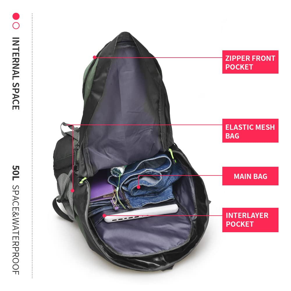 50L Lightweight Outdoor Sports Backpack With Shoe Compartment