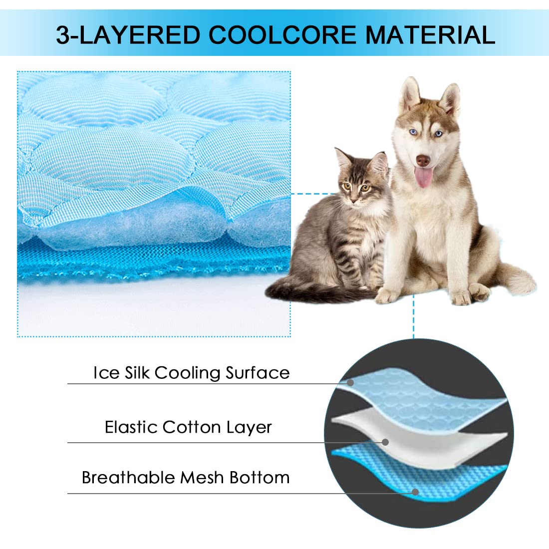 Cooling Mat for Dogs Cats Pet Washable Summer Cooling Pads