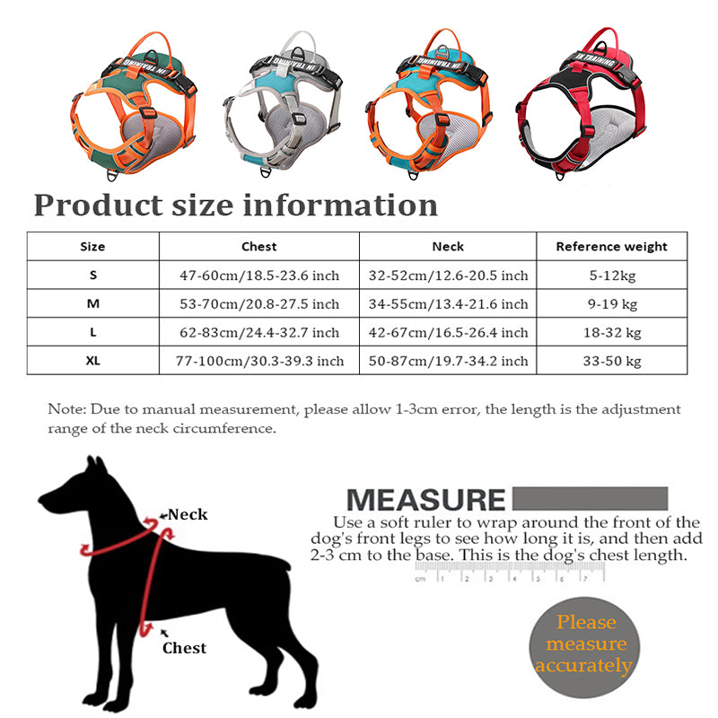 Nylon Adjustable Dog Harness Vest Reflective Breathable Pet Harness