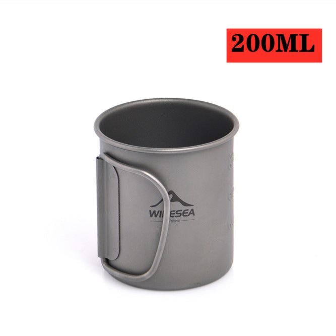 Folding 100% Titanium Cup for Backpacking/ Hiking/ Camping Strong Lightweight Camping Mug/Pot