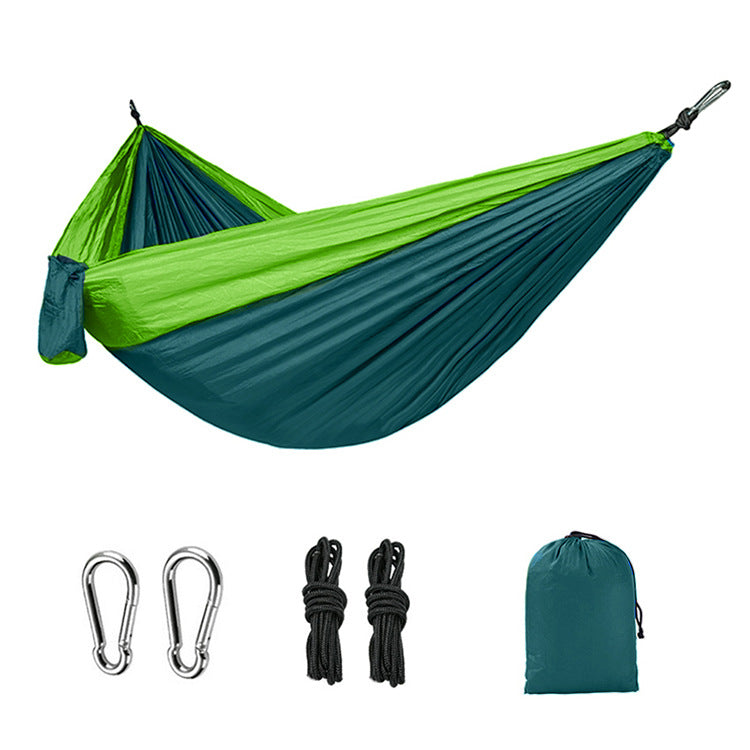 Camping Hammock Double & Single Portable Hammocks with 2 Tree Straps, Lightweight Nylon Parachute Hammocks