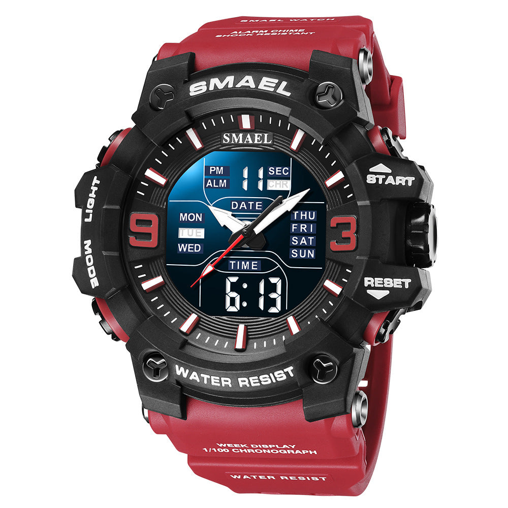 Men's Watches Sports Outdoor Waterproof Military Watch Date Multi Function Tactics LED Face Alarm Stopwatch