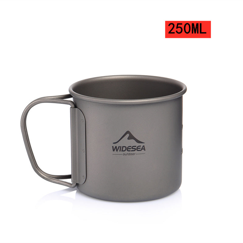 Folding 100% Titanium Cup for Backpacking/ Hiking/ Camping Strong Lightweight Camping Mug/Pot