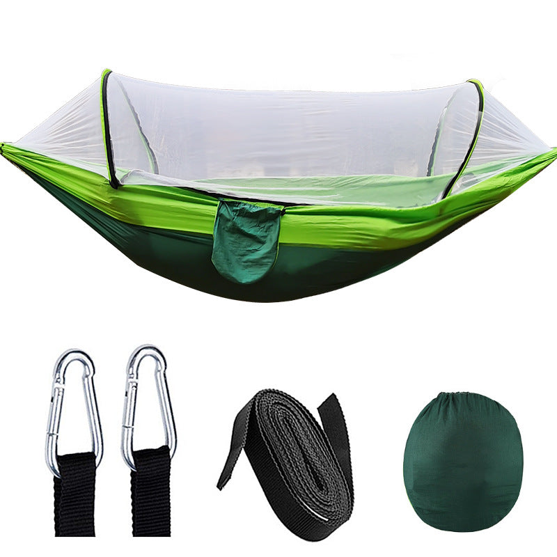 Camping Hammocks with Mosquito/Bug Net, Single &Double Hammock Lightweight Portable Parachute Nylon 1/2 Person Hammock