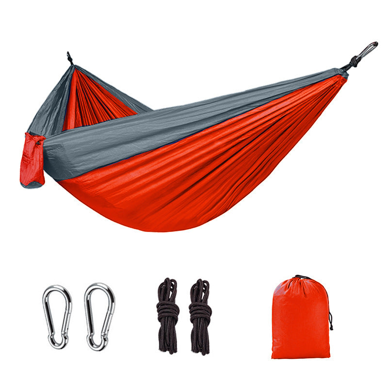 Camping Hammock Double & Single Portable Hammocks with 2 Tree Straps, Lightweight Nylon Parachute Hammocks