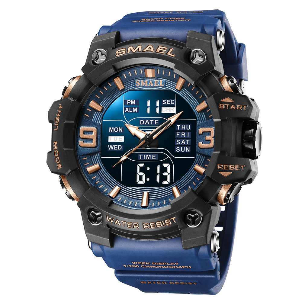 Men's Watches Sports Outdoor Waterproof Military Watch Date Multi Function Tactics LED Face Alarm Stopwatch