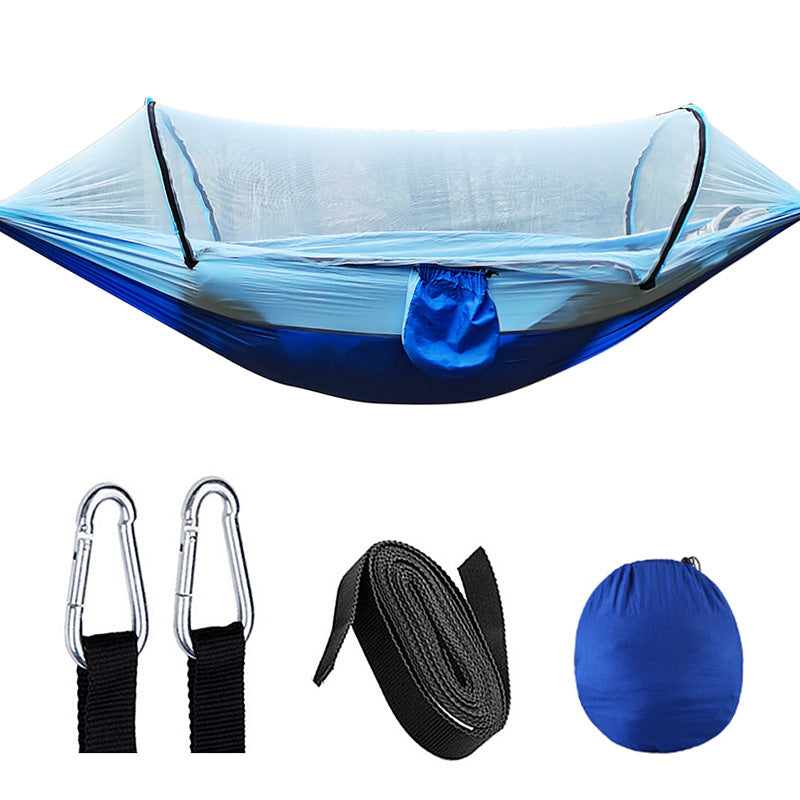 Camping Hammocks with Mosquito/Bug Net, Single &Double Hammock Lightweight Portable Parachute Nylon 1/2 Person Hammock