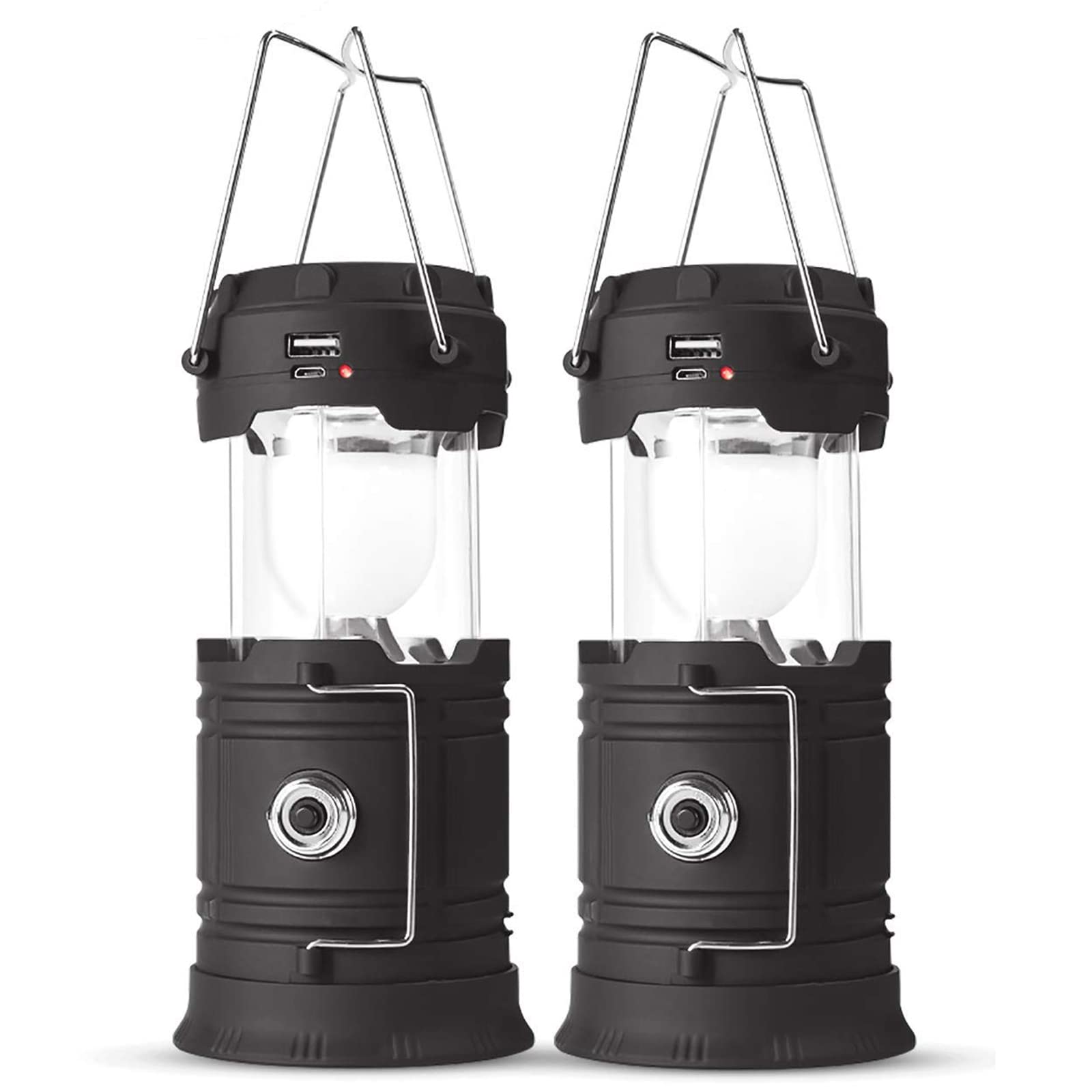 Rechargeable LED Camping Lantern USB,COB Lantern Flashlight 2 Power Supply Modes Survival Kit for Emergency, Hurricane