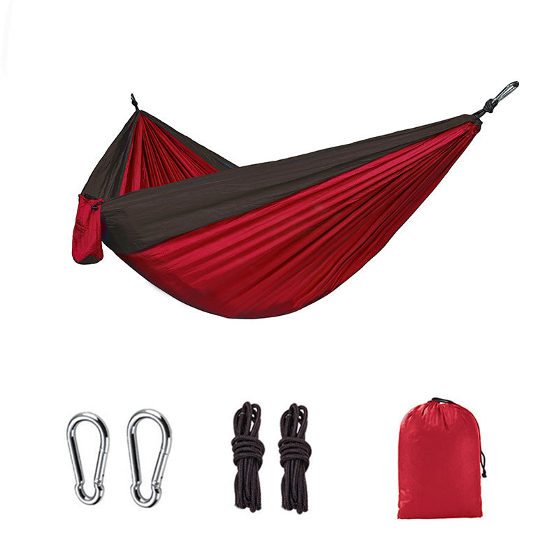 Camping Hammock Double & Single Portable Hammocks with 2 Tree Straps, Lightweight Nylon Parachute Hammocks