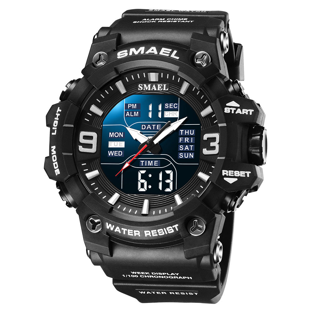 Men's Watches Sports Outdoor Waterproof Military Watch Date Multi Function Tactics LED Face Alarm Stopwatch