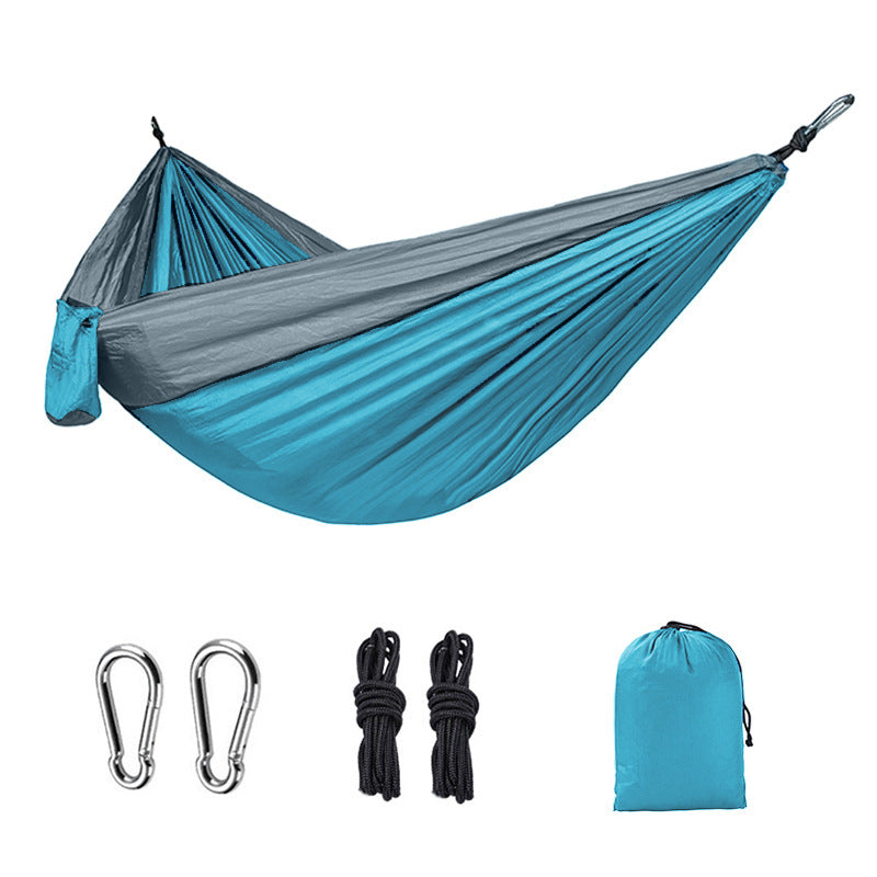 Camping Hammock Double & Single Portable Hammocks with 2 Tree Straps, Lightweight Nylon Parachute Hammocks