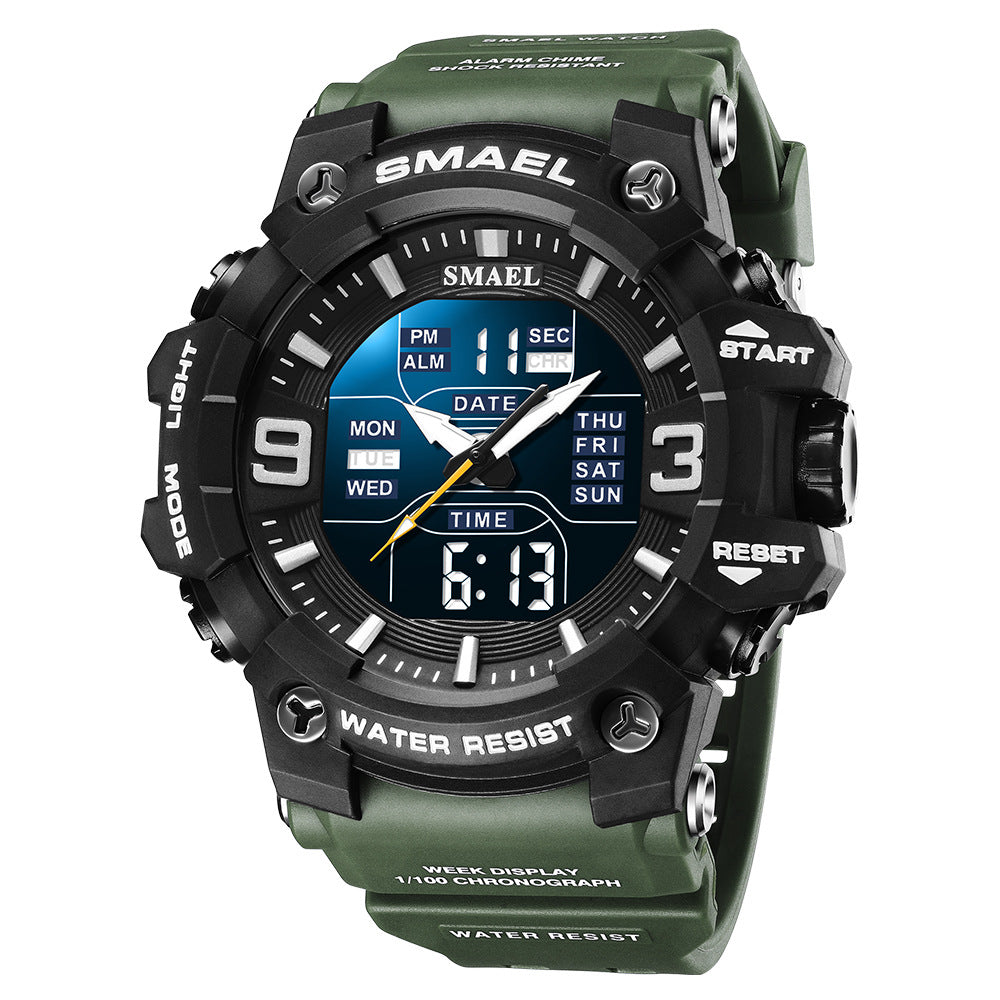 Men's Watches Sports Outdoor Waterproof Military Watch Date Multi Function Tactics LED Face Alarm Stopwatch