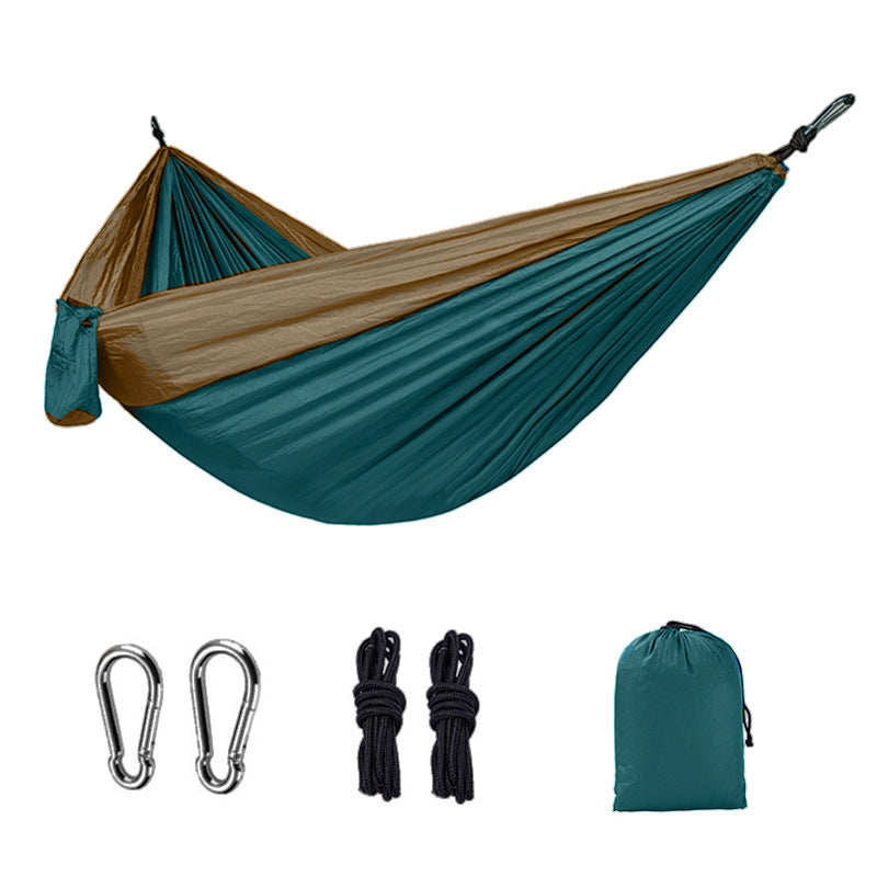 Camping Hammock Double & Single Portable Hammocks with 2 Tree Straps, Lightweight Nylon Parachute Hammocks